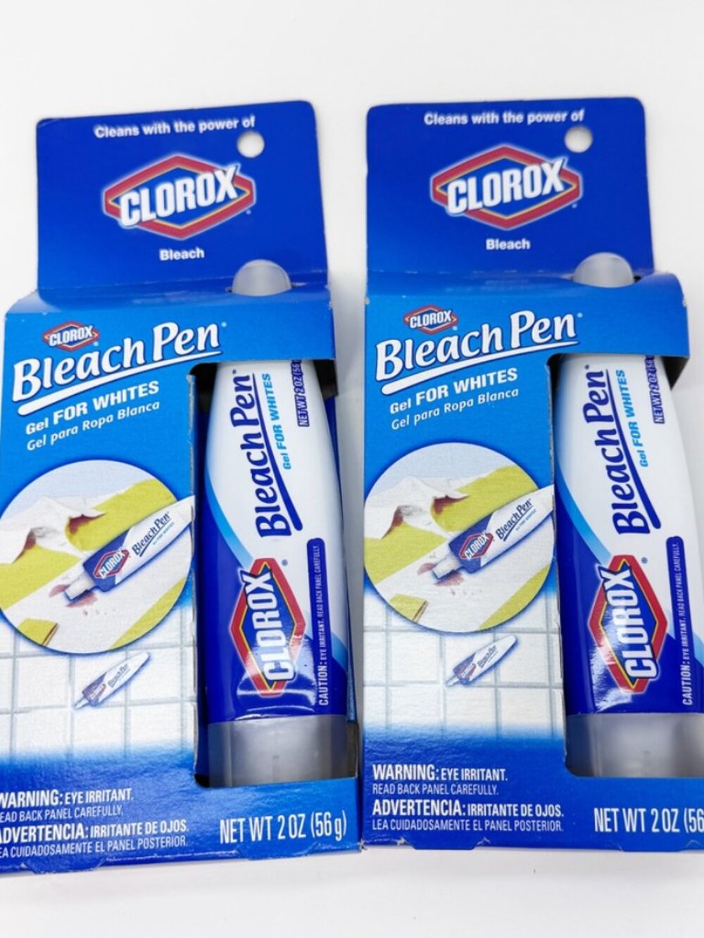 LOT 2 Clorox Bleach Pen Gel For Whites Dual Tipped Discontinued  NEW
